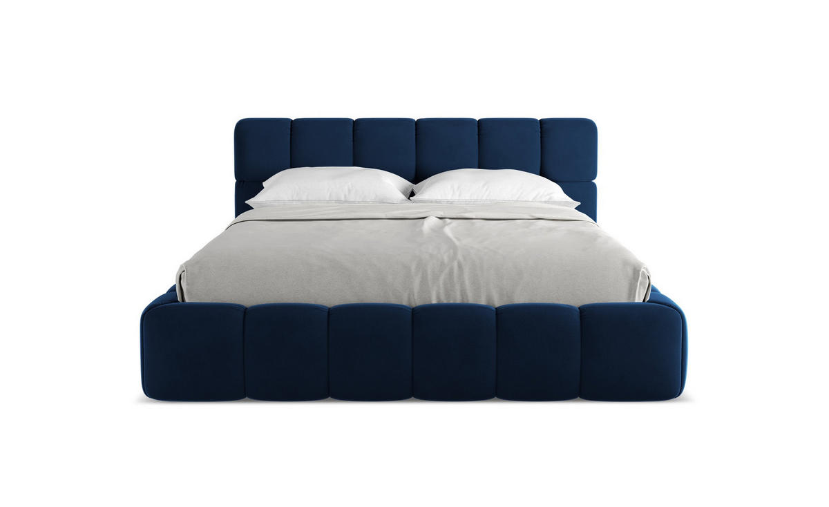 POLSTERBETT mit Bettkasten und Lattenrost 180x228 Blau - Blau/Schwarz, Kunststoff/Textil (160/200cm) - Makamii