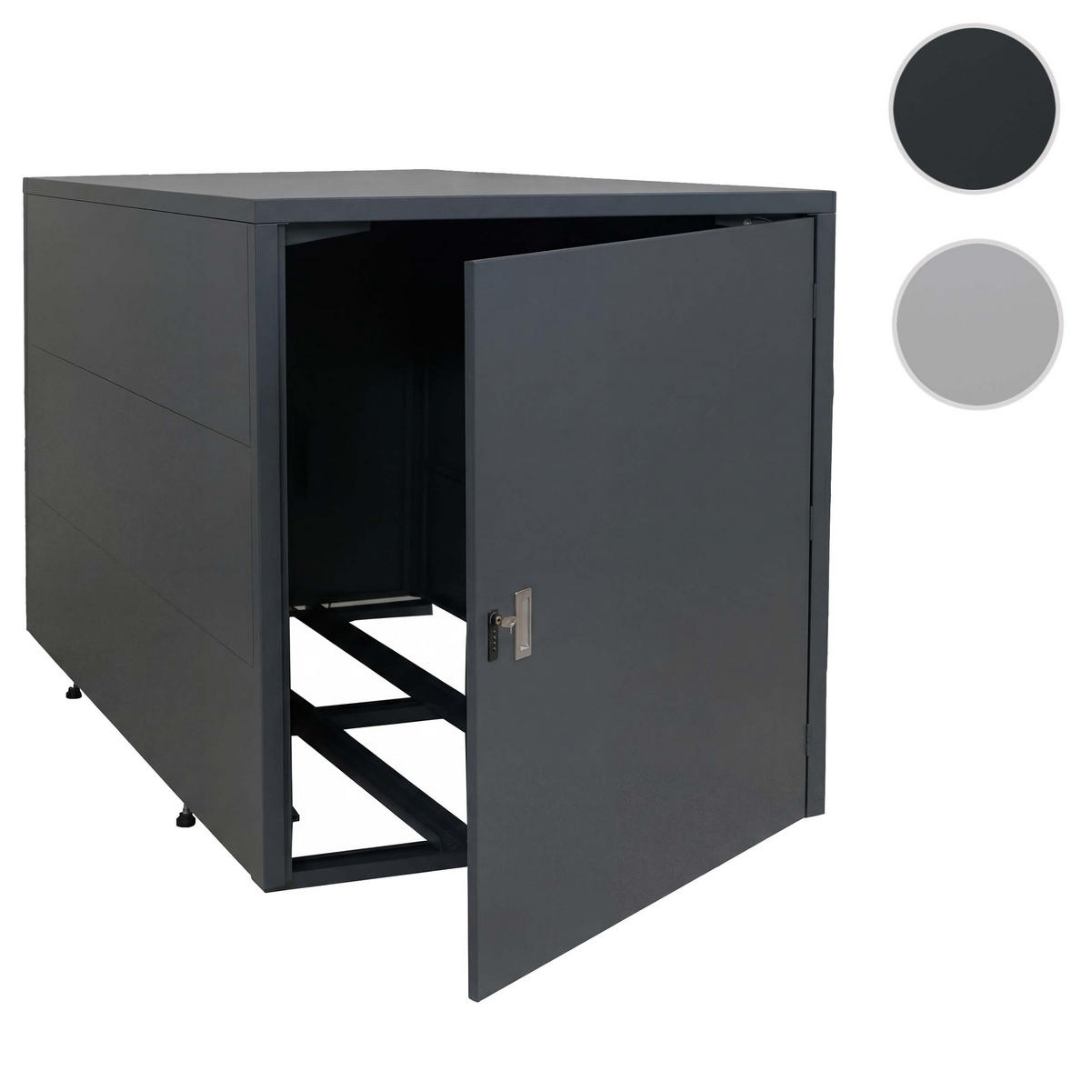 2ER-FAHRRADGARAGE rechteckig Anthrazit - Anthrazit, Metall (113/123/208cm) - MCW