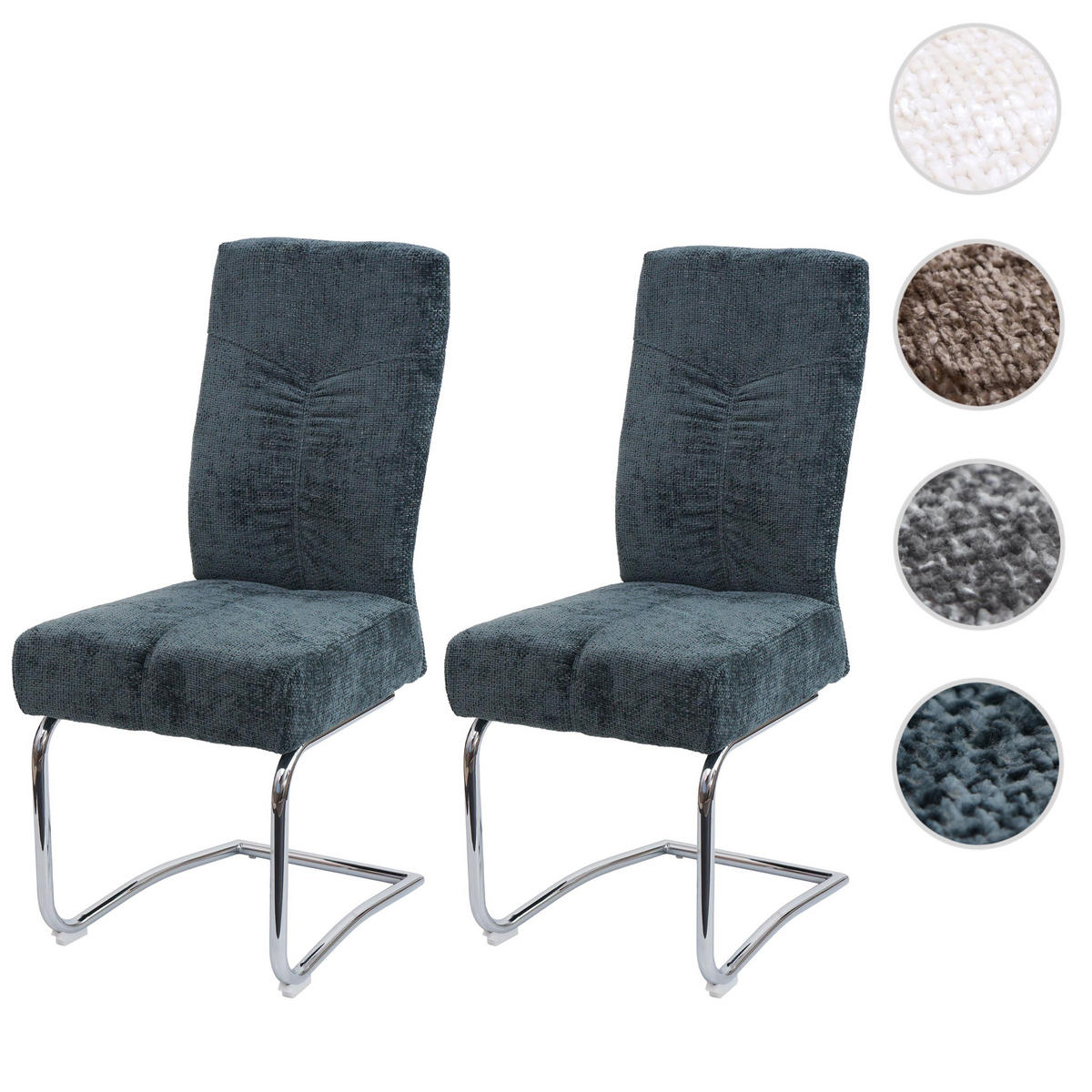 ESSZIMMERSTUHL Blau 2er-Set - Blau, Textil (46/105/60cm) - MCW