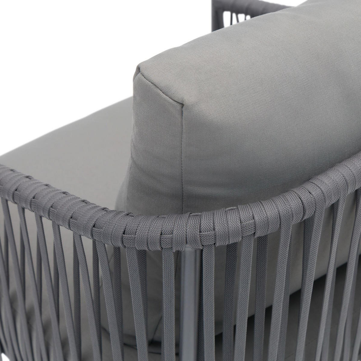 GARTENLOUNGE KULO 4er Set grau - Grau, Textil - IDIMEX