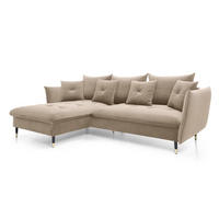 ECKSOFA GLAM Beige 258x167x91 cm - Beige, Textil (258/167cm) - FURNLUX