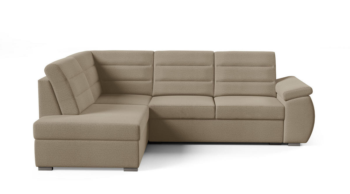 ECKSCHLAFSOFA - Ecksofa Gardenia - Cappuccino - Links - Cappuccino, Holzwerkstoff (264/190cm) - Möblo