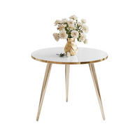 COUCHTISCH SOLEIL GOLD Hochglanz, Weiß Hochglanz, 50cm - Weiß, Holzwerkstoff (50/50/47cm) - Lookway