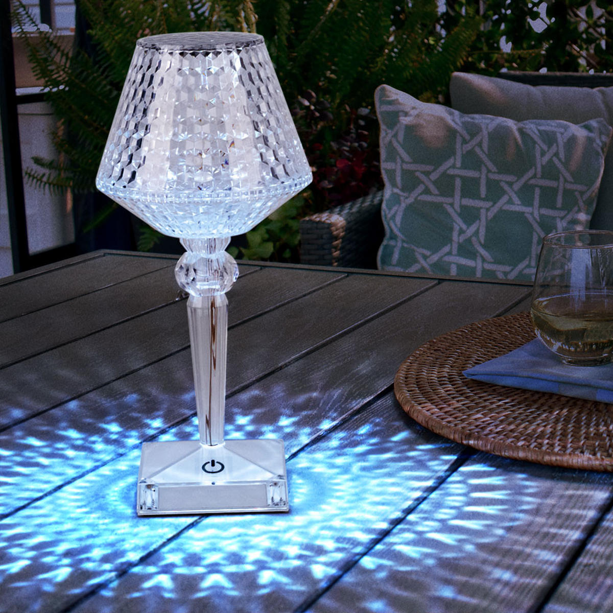 LED TISCHLEUCHTE Kunststoff Kristalloptik Klar - Klar, Kunststoff (12/12/26cm) - Globo Lighting