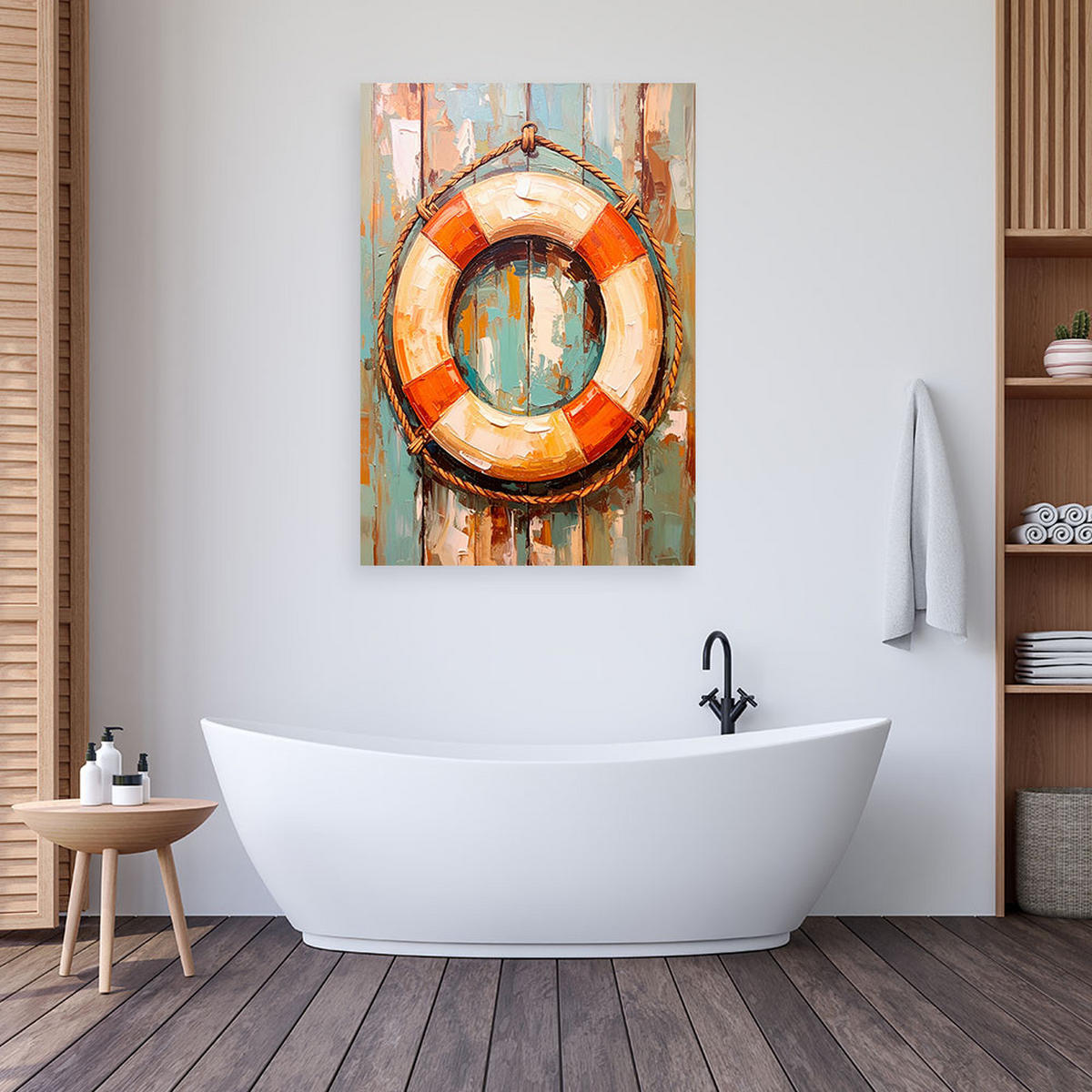 LEINWANDBILD See Rettungsring 40x60cm - Beige, Textil (40/60cm) - Feeby