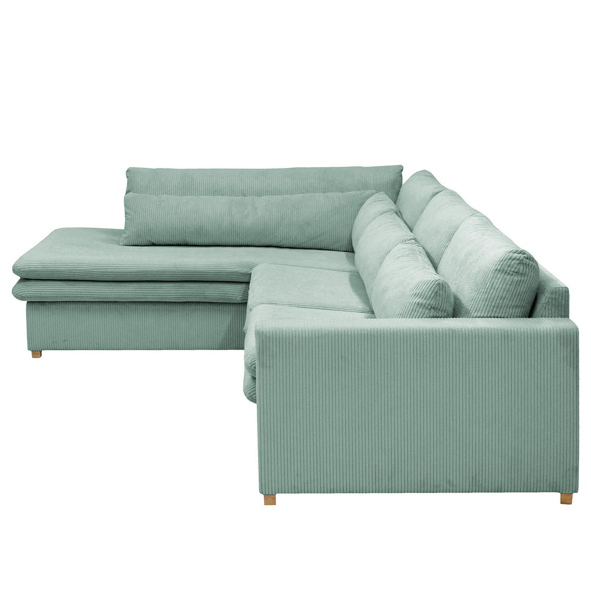 ECKSOFA mit Ottomane - Blau, Textil (299/216cm) - home24