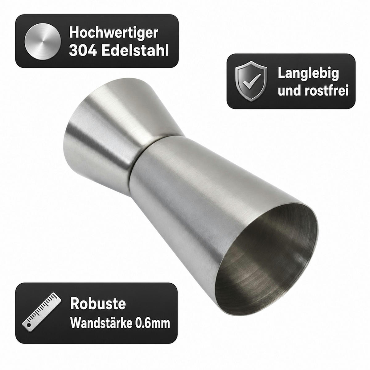 JIGGER - Edelstahlfarben, Metall (4.2/7.3/4.2cm) - ich-zapfe