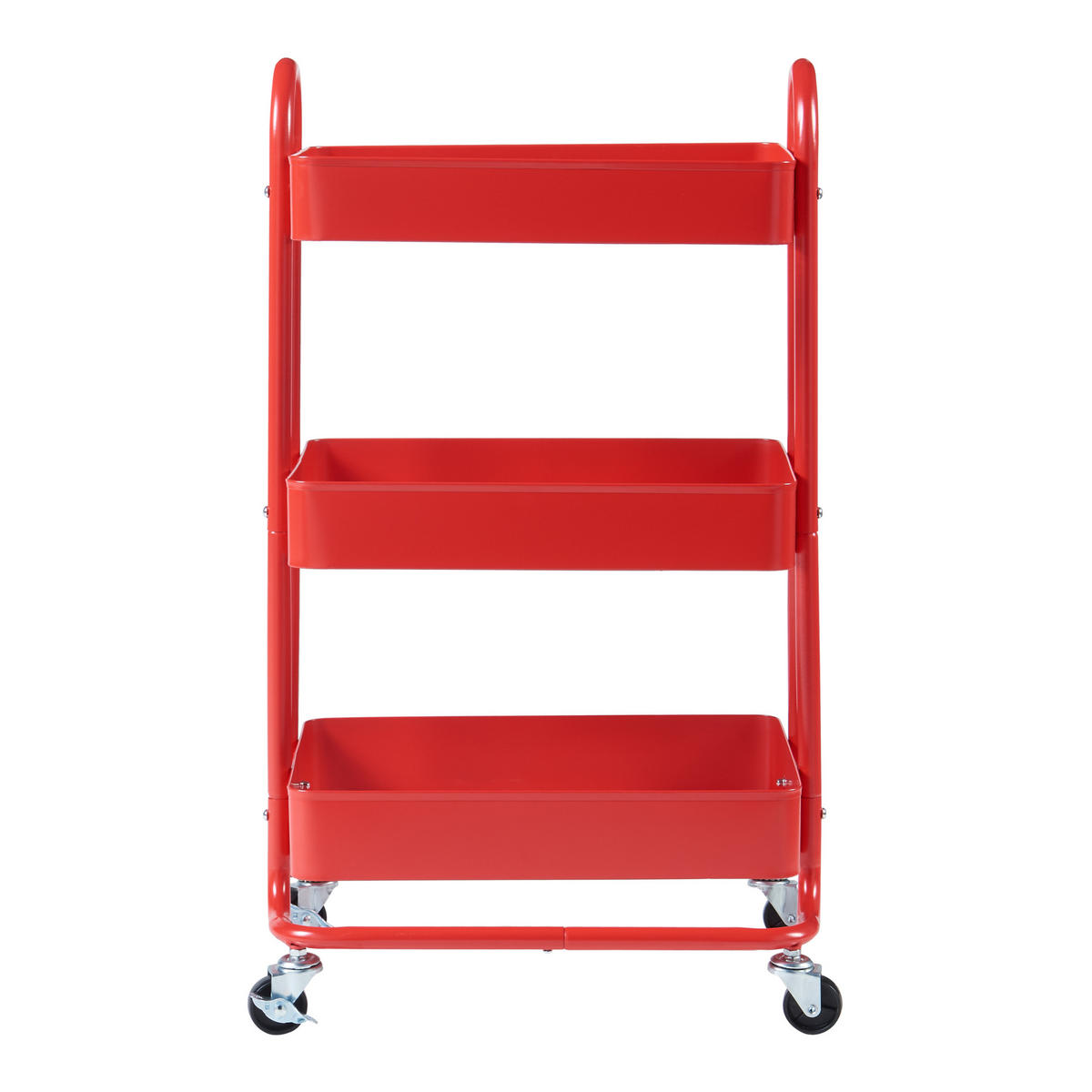 SERVIERWAGEN Pyhäntä - Rot, Metall (46/78.5/35cm) - [en.casa]