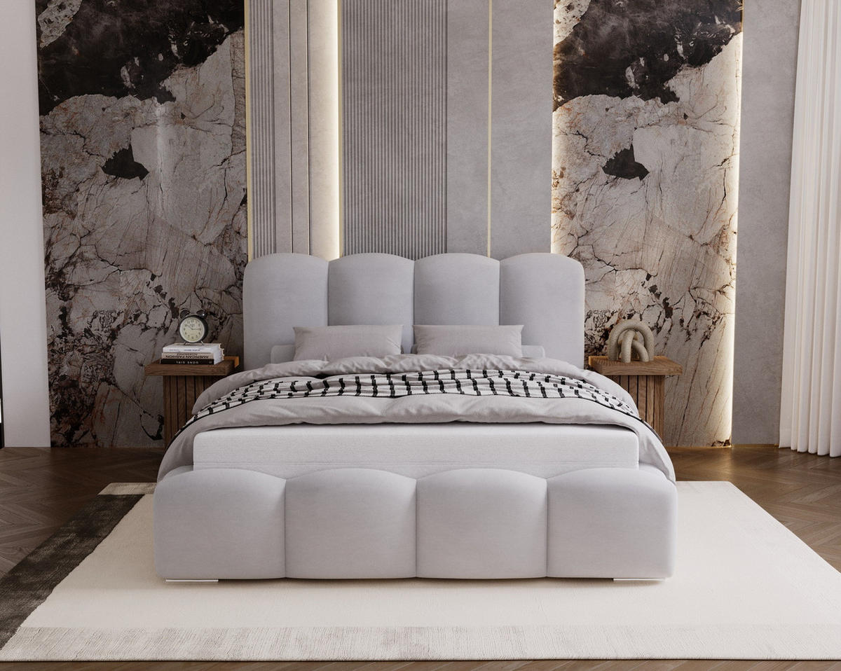 POLSTERBETT 200x200 cm Zenna mit Lattenrost, Bettkasten, Hellgrau - Hellgrau, Holz/Textil (200/200cm) - Emporius