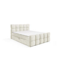 BOXBETT mit zwei Stauräumen 200x200 cm in Creme - Creme, Textil (200/200cm) - Home Collective