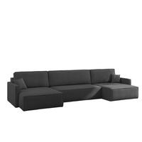 WOHNLANDSCHAFT Louis Scala - Dunkelgrau, Holzwerkstoff/Textil (348/83/142cm) - Fun Möbel