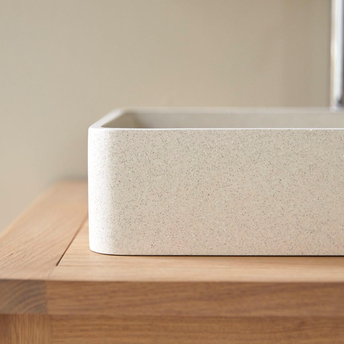 WASCHBECKEN Iris Beige aus Terrazzo - Beige, Stein (51/10/33cm) - Tikamoon