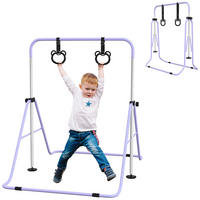 KINDER-TURNBARREN DE-10928 mit Ringen höhenverstellbar klappbar Pink - Violett, Metall (105/148cm) - ComfortXL