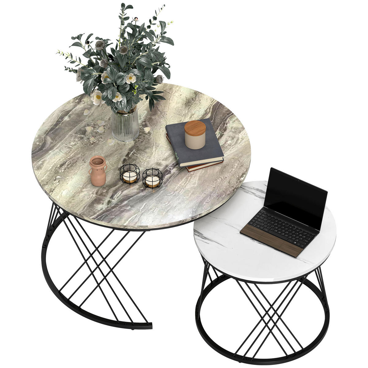 BEISTELLTISCH Grau 70.0/70.0/46.5cm - Grau, Holzwerkstoff (70/70/46.5cm)