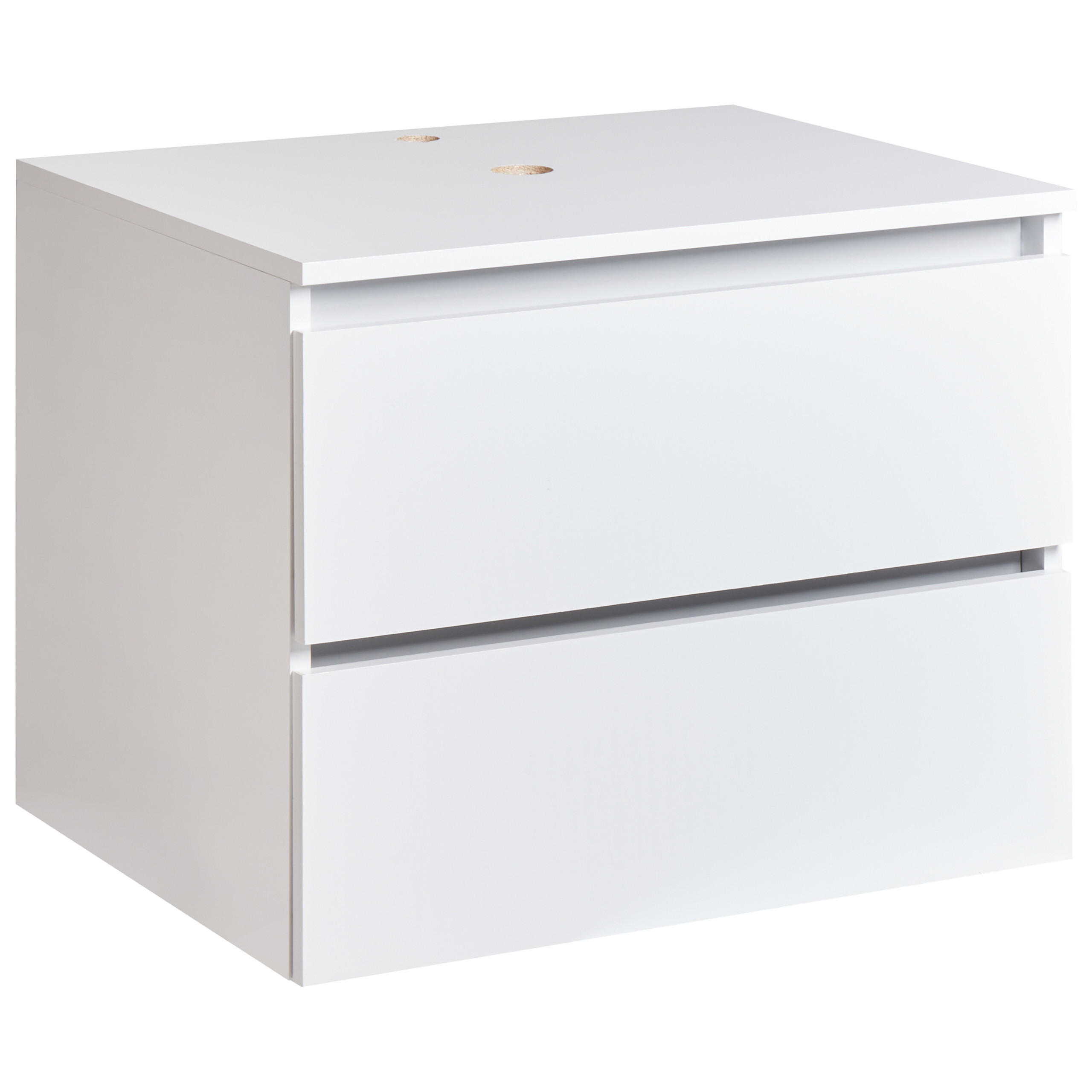 WASCHBECKENUNTERSCHRANK wandmontiertk 60 cm Weiß Serra - Weiß, Holzwerkstoff (60/47/47cm) - Beliani