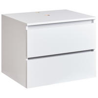 WASCHBECKENUNTERSCHRANK wandmontiertk 60 cm Weiß Serra - Weiß, Holzwerkstoff (60/47/47cm) - Beliani