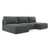 WOHNLANDSCHAFT Strukturstoff Stoff Grau - Schwarz/Grau, Kunststoff/Textil (304/79/149cm) - Makamii