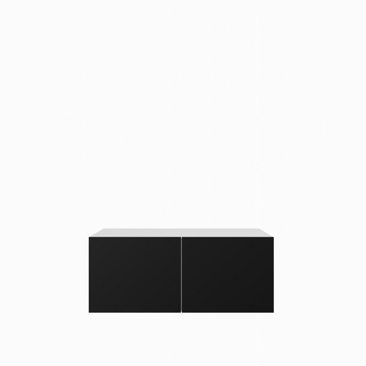 TV-SCHRANK Leo 100 cm, zweitürig, weiß, schwarz - Schwarz/Weiß, Kunststoff (100/40/41cm) - Margaret Hadas24