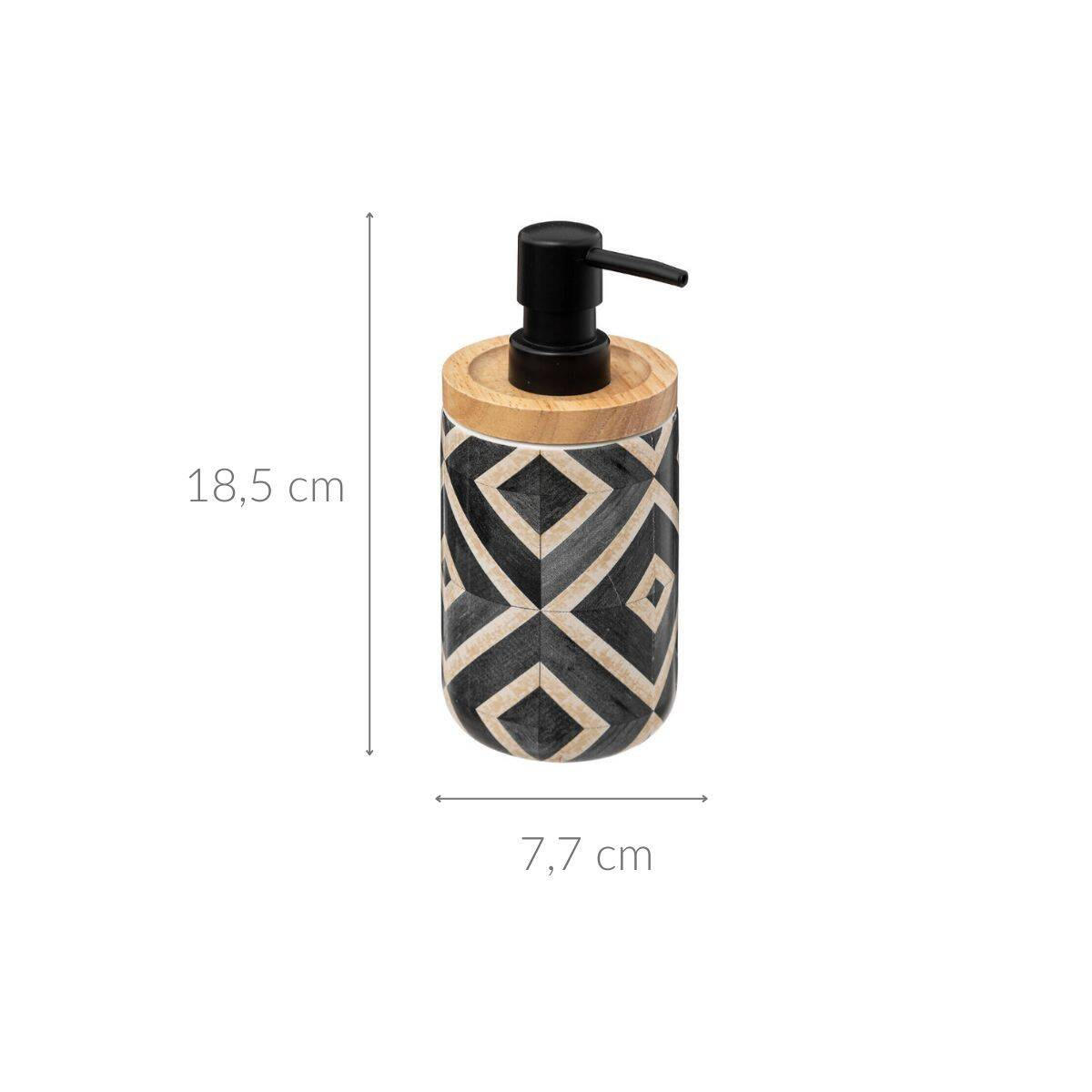 SEIFENSPENDER Hapache Ø 7,7 cm - Schwarz, Keramik (7.7/18.5/7.7cm)