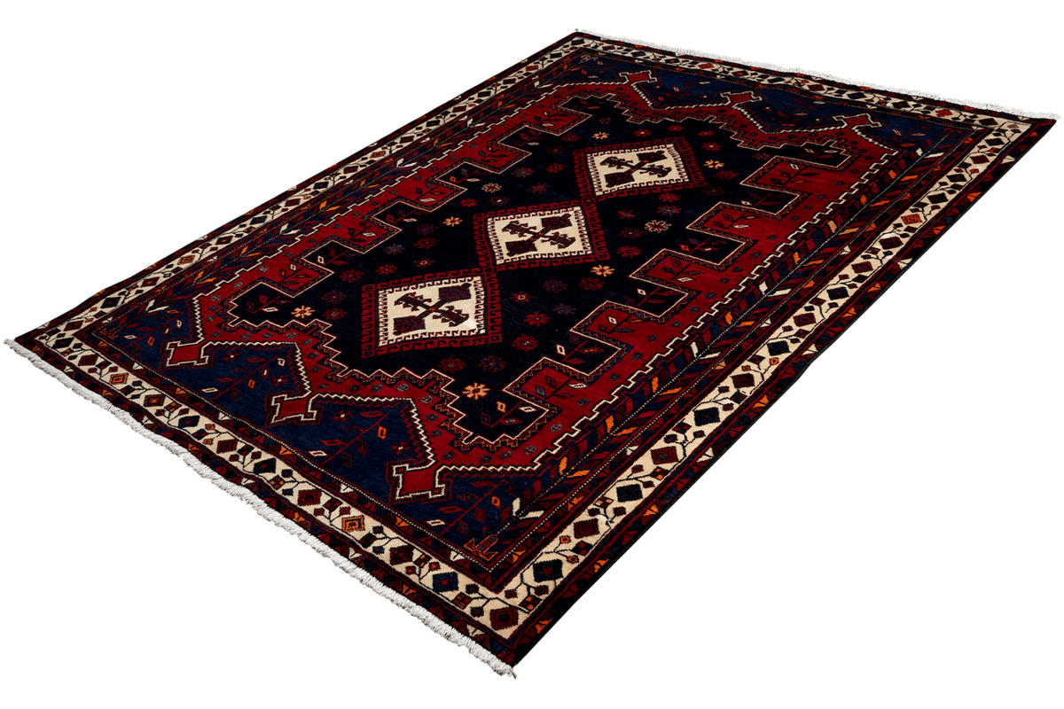 ORIENTTEPPICH handgeknüpft Afshar Rot 228/165 cm Schurwolle - Rot, Textil (165/228cm) - Looma