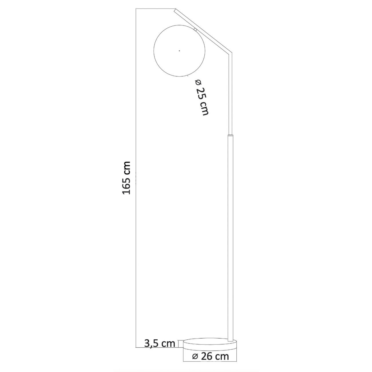 STEHLEUCHTE Molia, Weiß und Gold, 165cm - Goldfarben, Glas (165/26/165cm) - KOSILUM