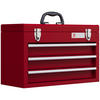 WERKZEUGKOFFER leer, 51 x 22 x 32 cm Werkzeugkasten mit 3 Schubladen Rot - Rot, Metall (22/32/51cm) - DURHAND