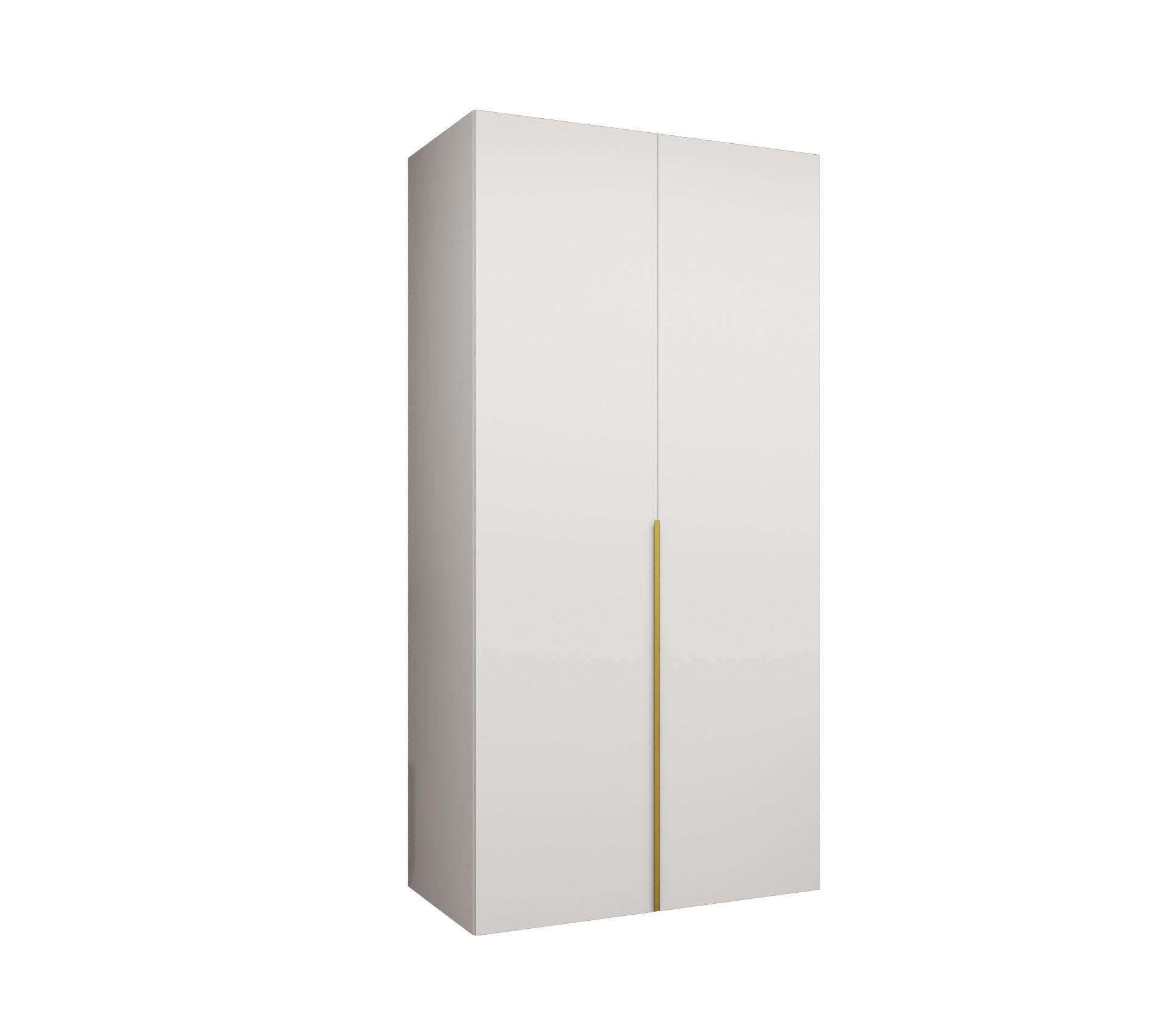 Abiks Möbel Drehtürenschrank Weiß, Gold 100x202x52 cm