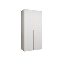 DREHTÜRENSCHRANK 202/100/52 2-türig - Goldfarben/Weiß, Holz (100/202/52cm) - Abiks Möbel