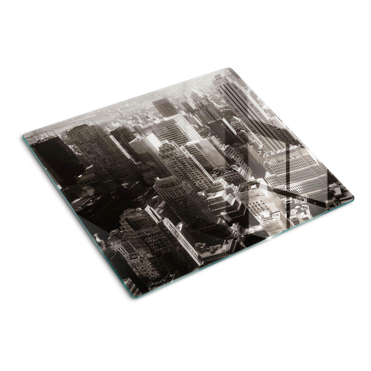GLASPLATTE 60x52 cm New York - Schwarz, Glas (60/0.4/52cm) - TULUP