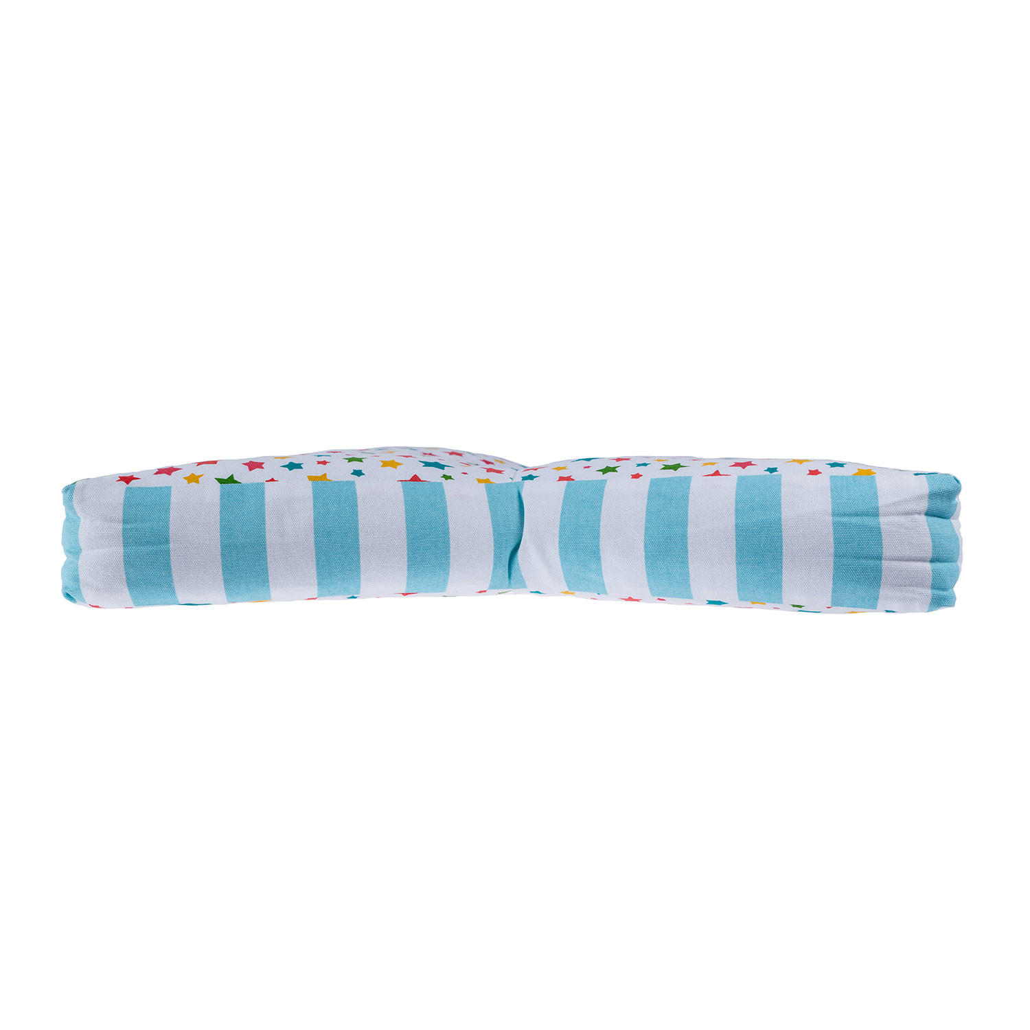 BODENKISSEN Stern, bunte Sterne & blaue Streifen 70/48/7 cm - Multicolor, Textil (70/48/7cm) - Homescapes