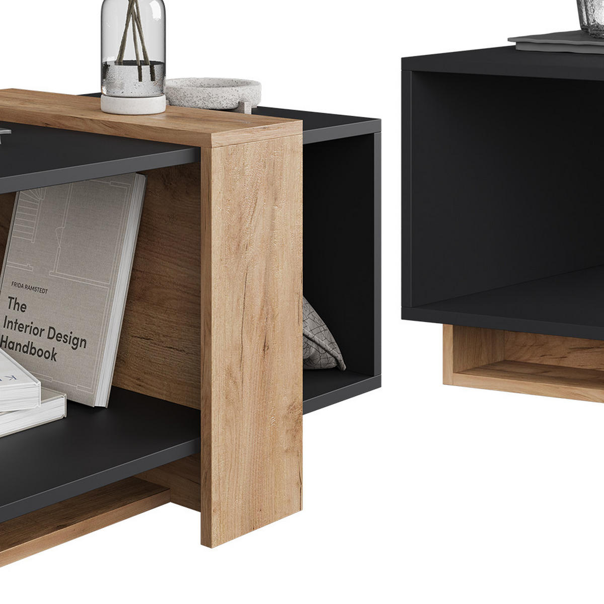 COUCHTISCH Aven Anthrazit/Goldkraft Eiche 91.8 x 49 cm - Honigeiche/Anthrazit, Holzwerkstoff (49/91.8/45cm) - Vicco