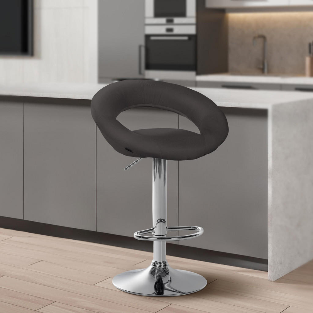 Thumbnail - CLP Barhocker, Dunkelgrau, Textil, 52x77x47 cm, Esszimmer, Barmöbel, Barhocker