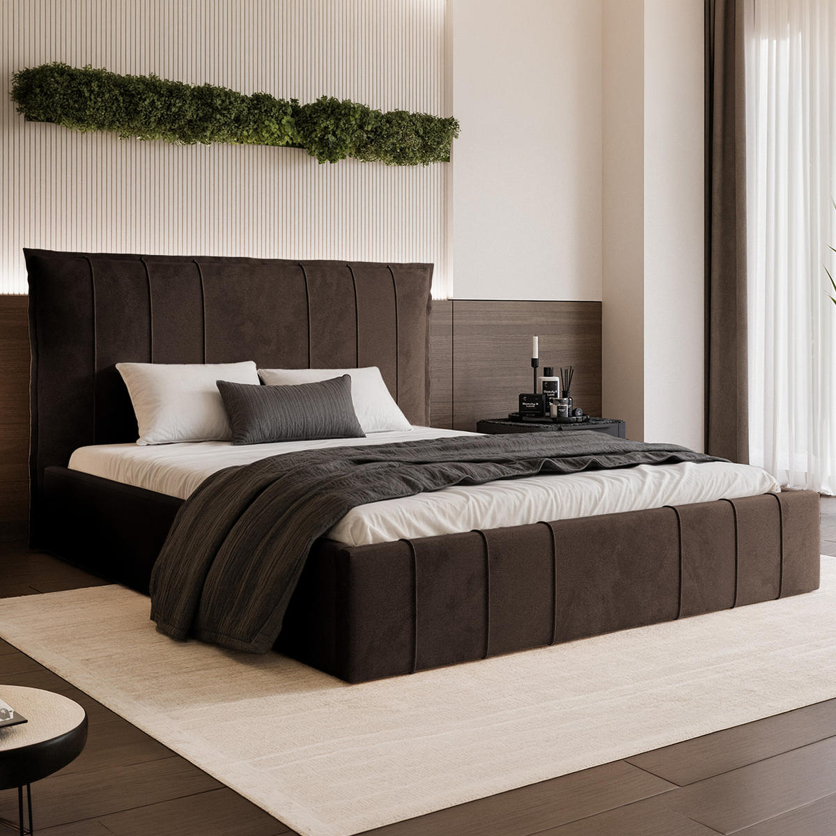 POLSTERBETT ACATE 200x200 cm, Braun - Braun, Textil (200/200cm) - Fedve