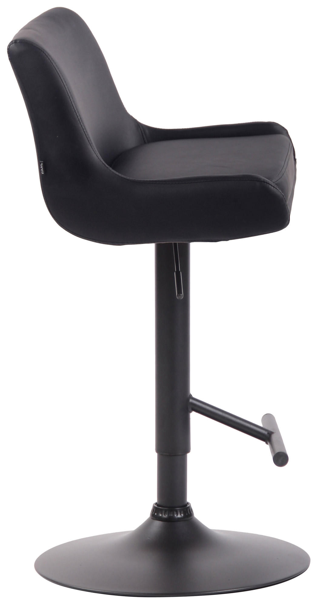 BARHOCKER 2er Set Lederlook schwarz - Schwarz, Textil/Metall (43/90/50cm) - CLP