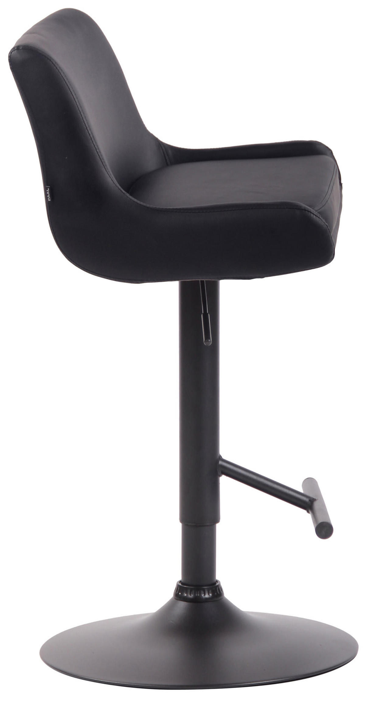 BARHOCKER 2er Set Lederlook schwarz - Schwarz, Textil/Metall (43/90/50cm) - CLP