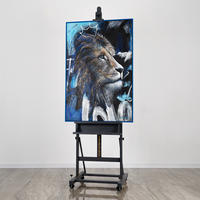 GEMÄLDE Erwachen der Kraft Schattenfugenrahmen Blau 140x100 cm - Blau, Holz (140/100cm) - YS-art gallery