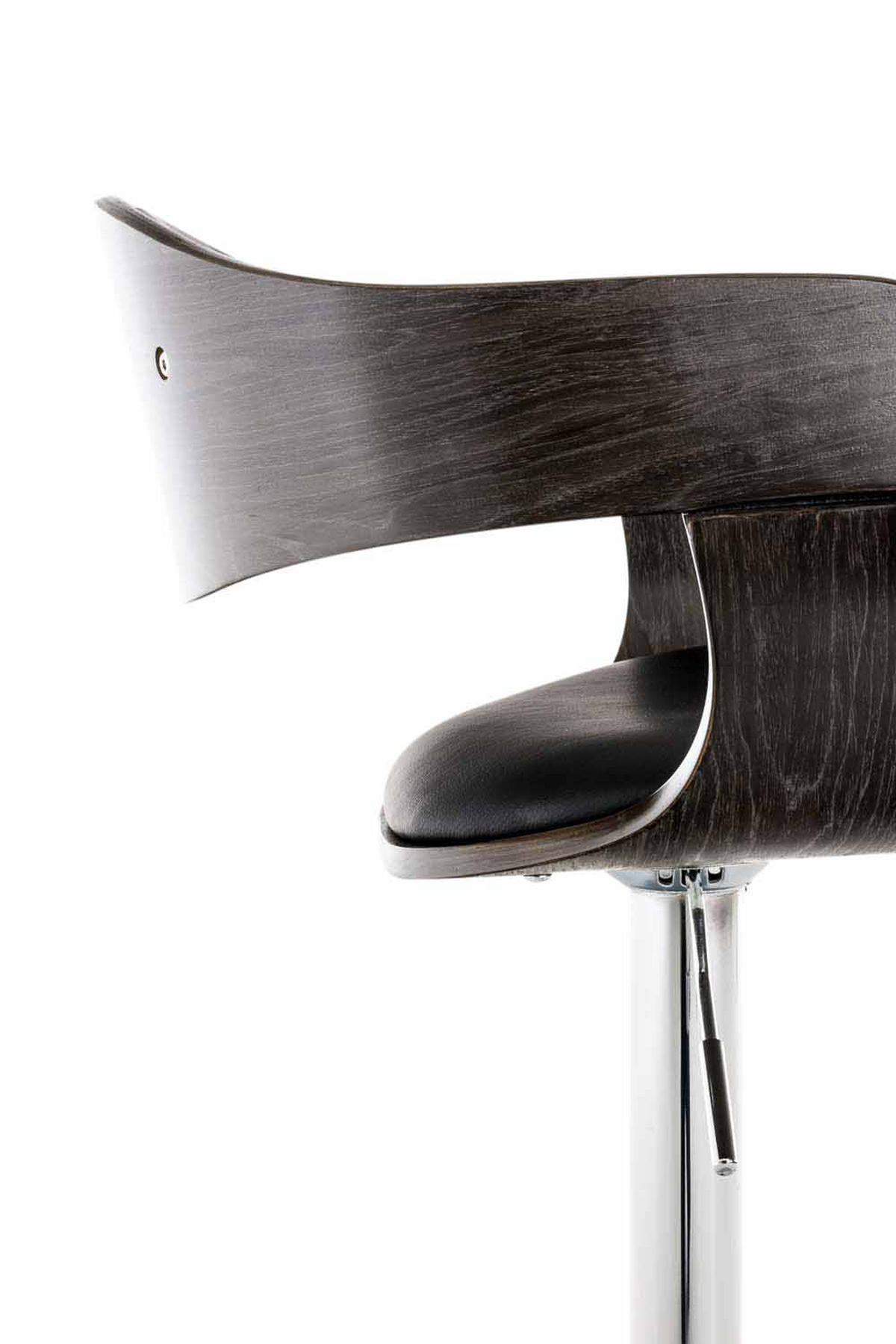 BARHOCKER 2er Set Lederlook schwarz/grau - Grau, Textil/Metall (50/88/48cm) - CLP