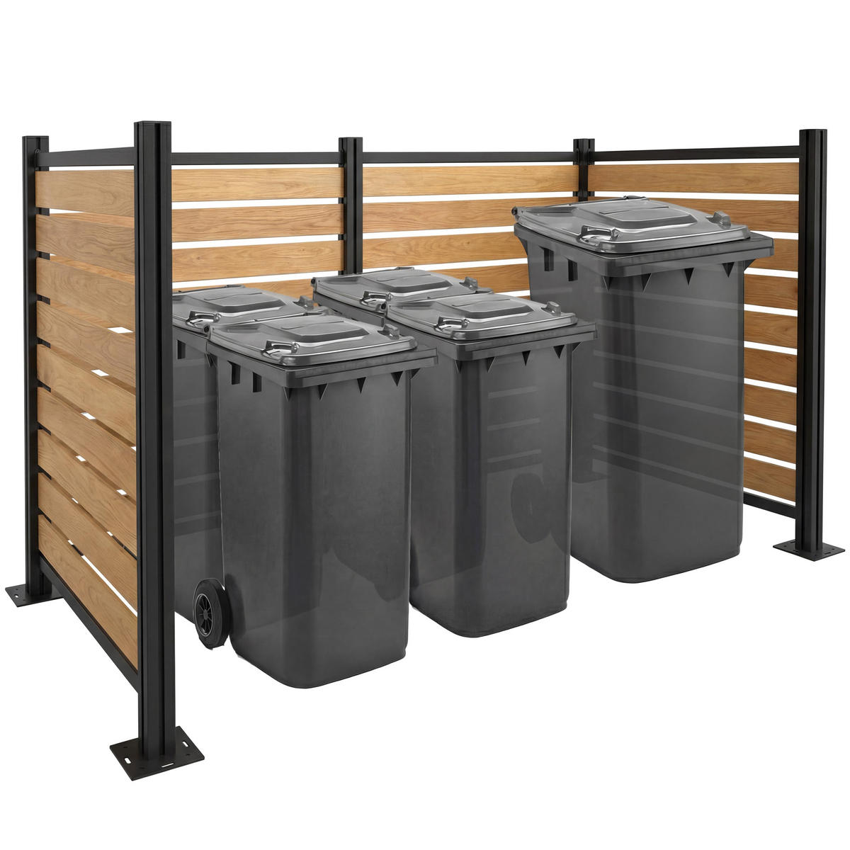 MÜLLTONNEN-ZAUN Hellbraun - Hellbraun, Metall (206/130/110cm) - MCW