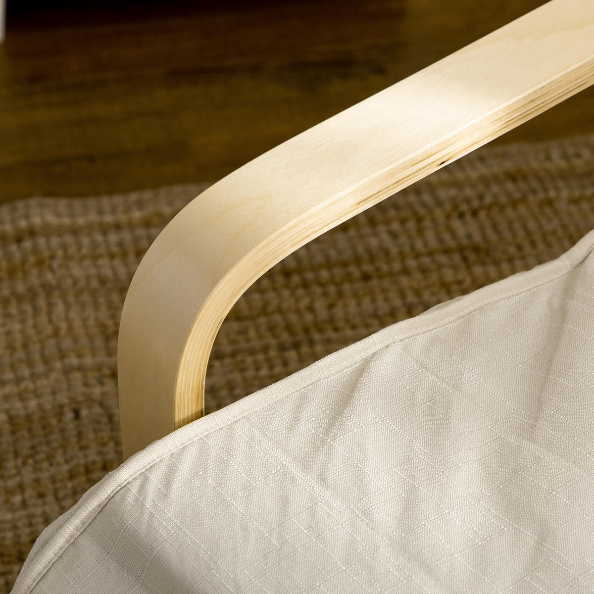 RELAXSESSEL DE-13227 mit verstellbarer Fußstütze & Massivholz Creme - Creme, Holz (66.5/100/94cm) - ComfortXL
