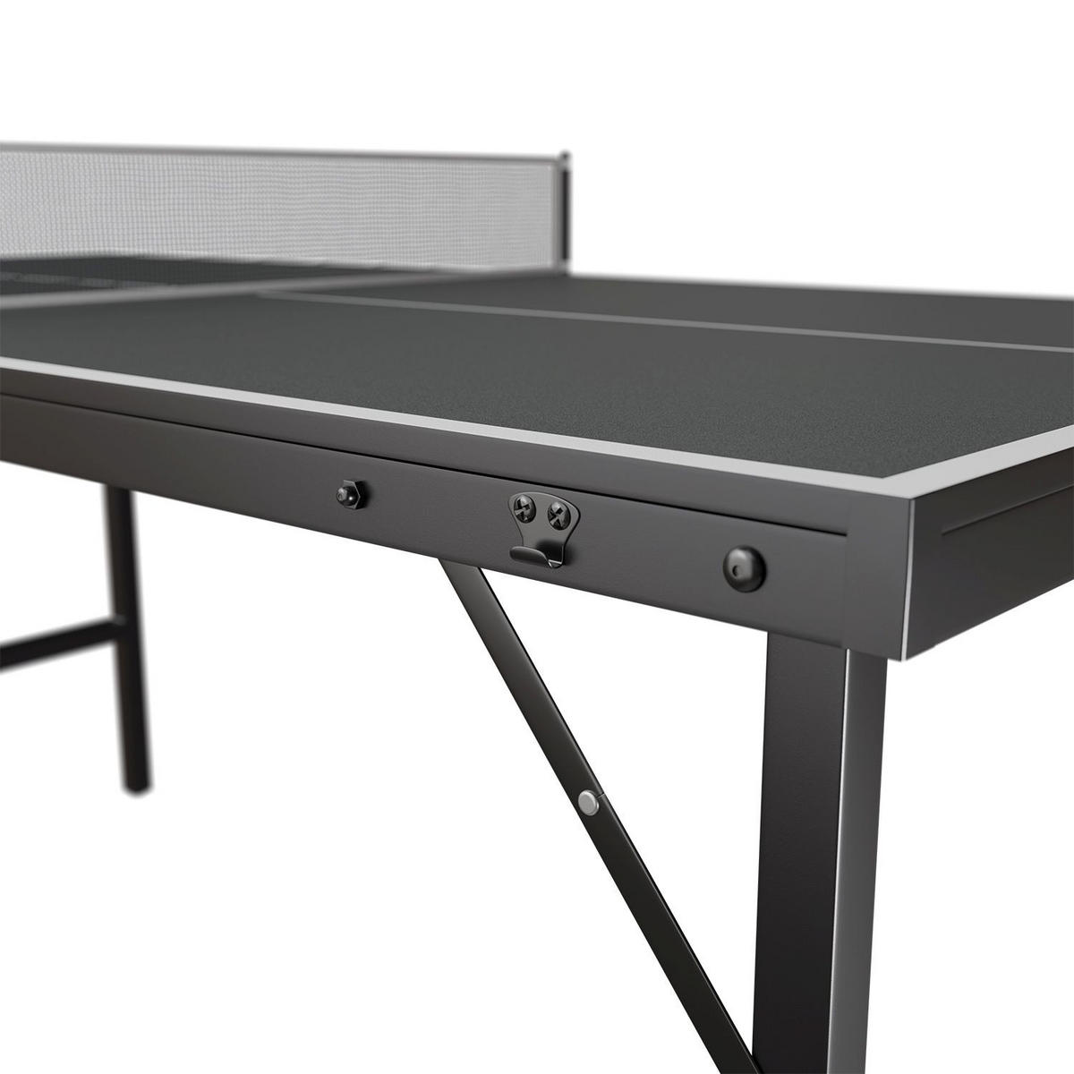 TISCHTENNISPLATTE Flexi platzsparend klappbar - Schwarz, Holz (71/83/71cm) - Juskys