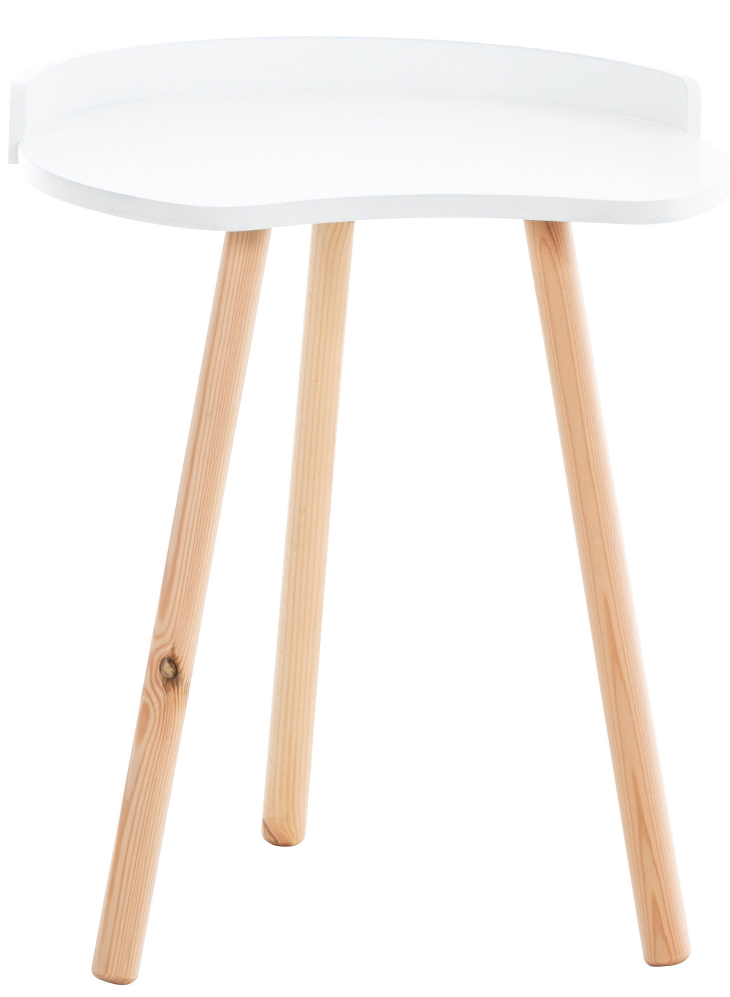 BEISTELLTISCH rund Holz weiß - Eukalyptusholzfarben/Weiß, Holz (45/45/54cm) - CLP