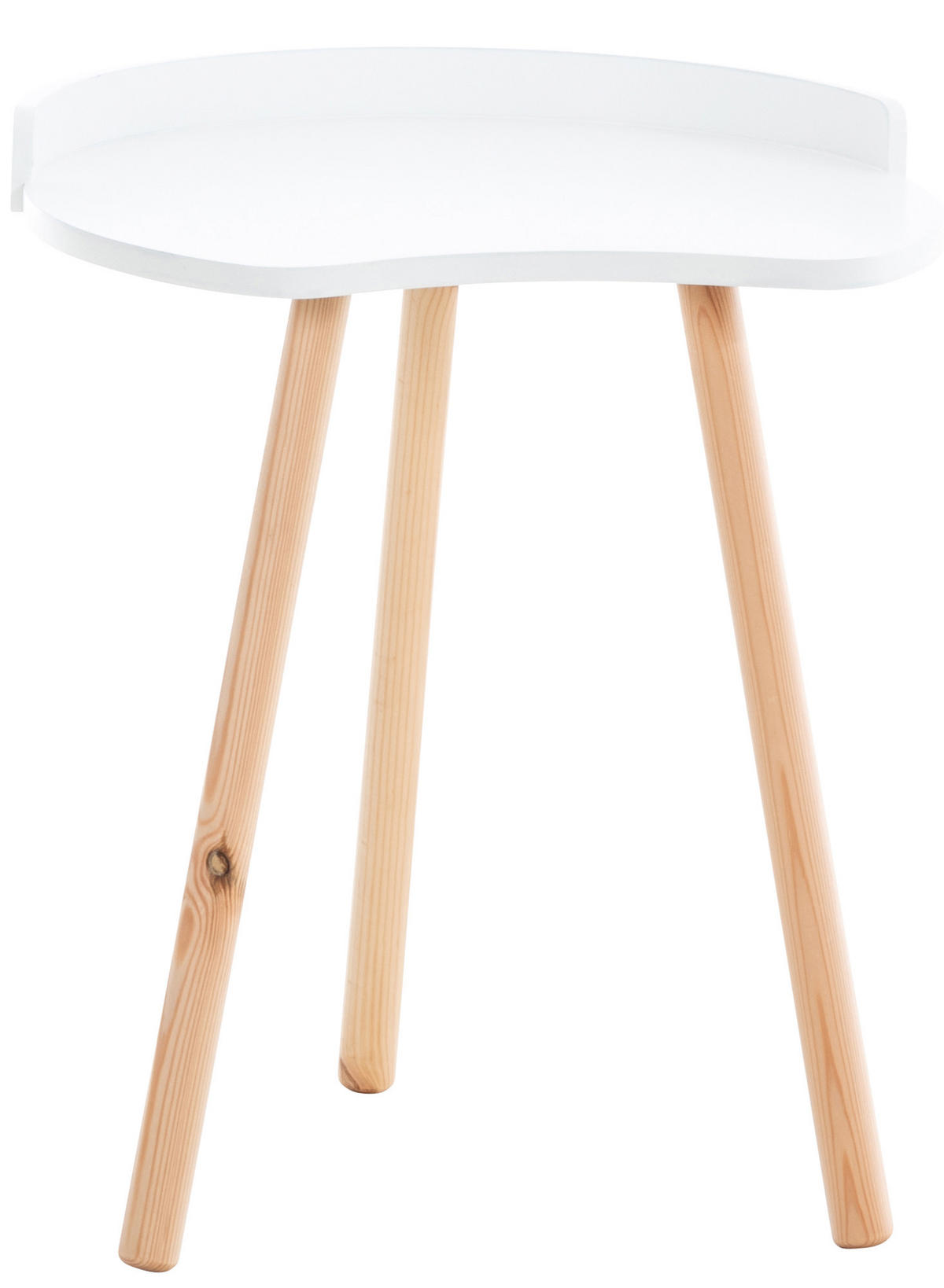 BEISTELLTISCH rund Holz weiß - Eukalyptusholzfarben/Weiß, Holz (45/45/54cm) - CLP