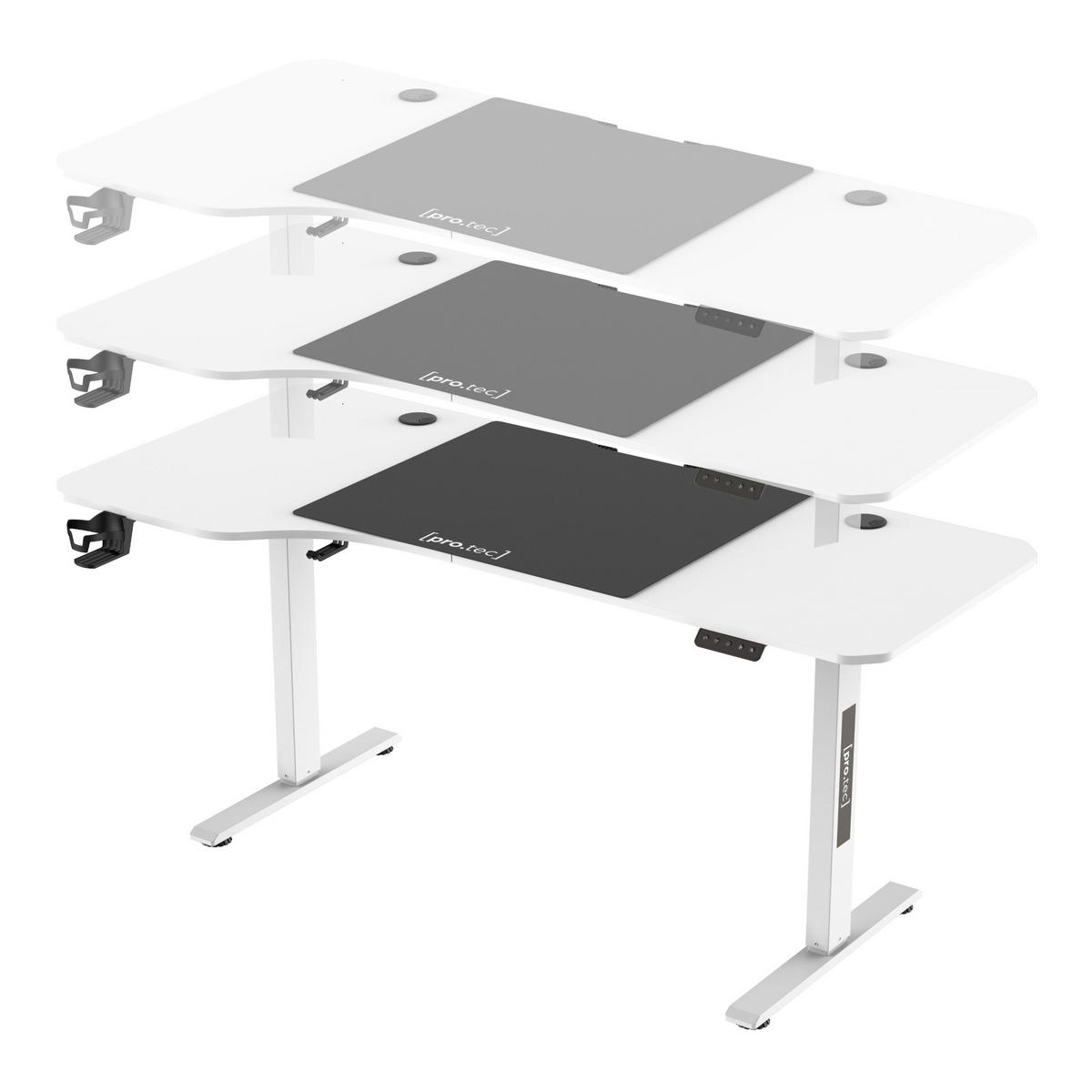 COMPUTERTISCH Stryn - Weiß, Metall (75/160/117cm) - pro.tec
