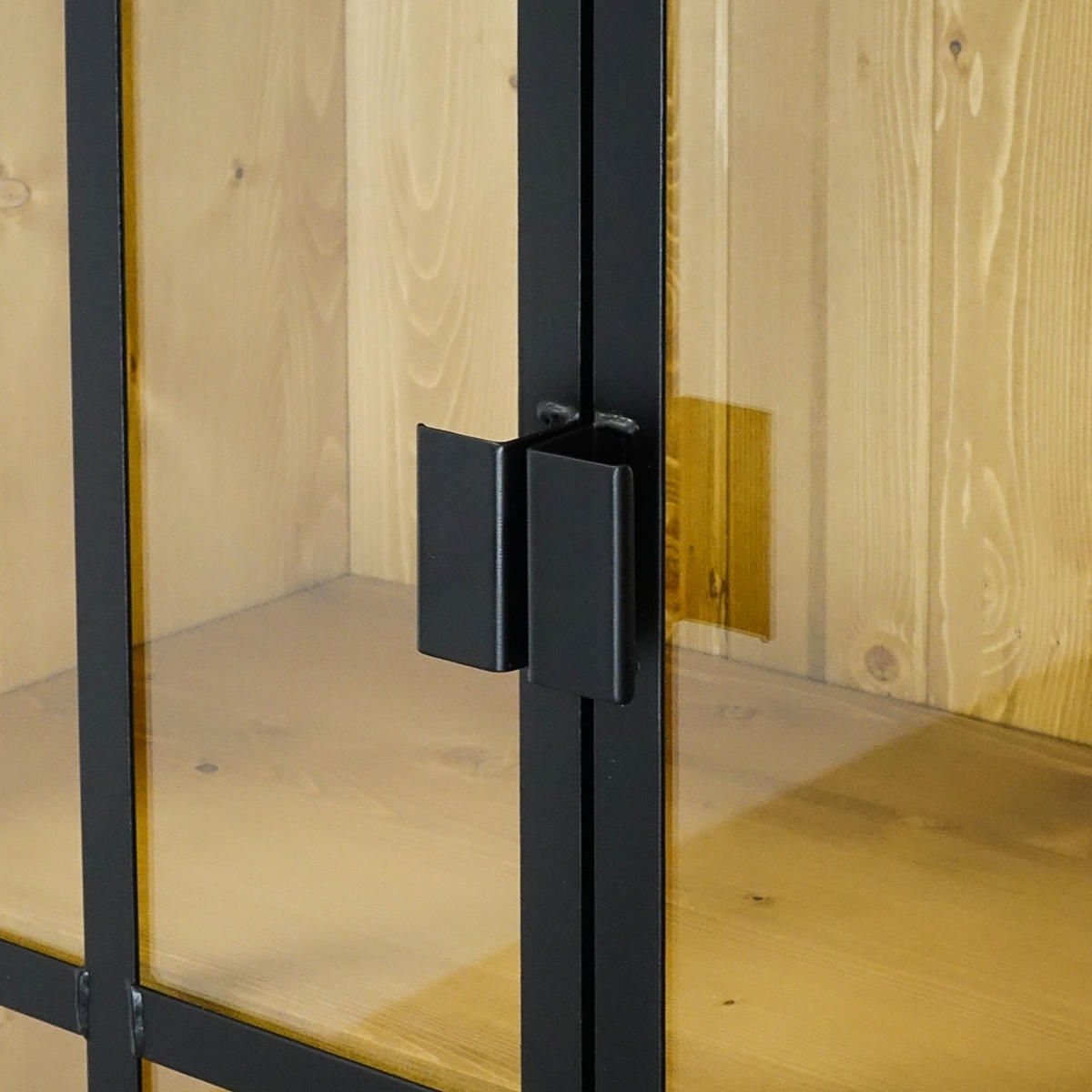 VITRINE aus Massivholz Industrial - Honig, Holz (100/223/45cm) - Seart