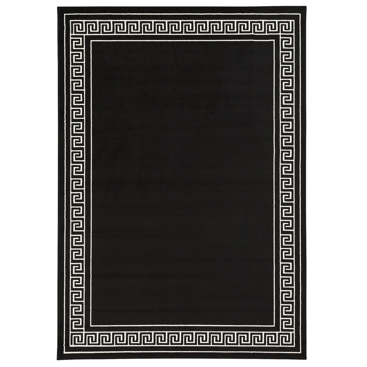 TRENDLINE SCHWARZ WEISS RÖMISCHE BORDÜRE - Schwarz/Weiß, Textil (120/170cm) - Pergamon