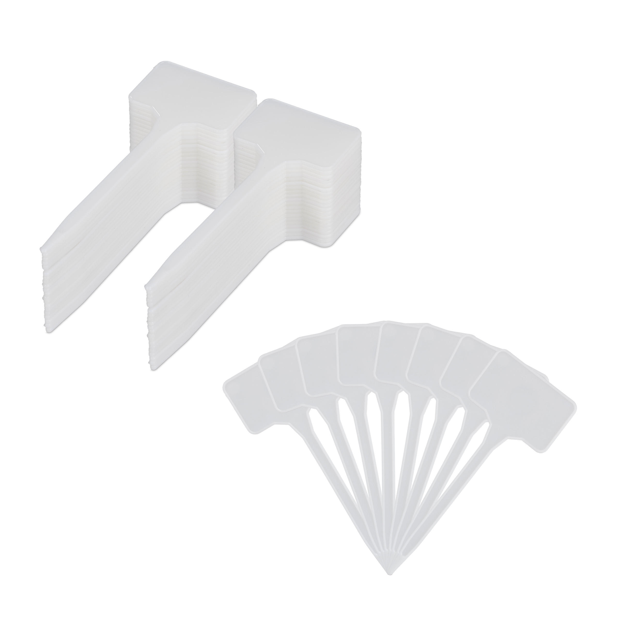 ŠTÍTKY Bílé 100dílná-sada popisovací - bílá, plast (5.5/14.5/0.2cm) - Relaxdays