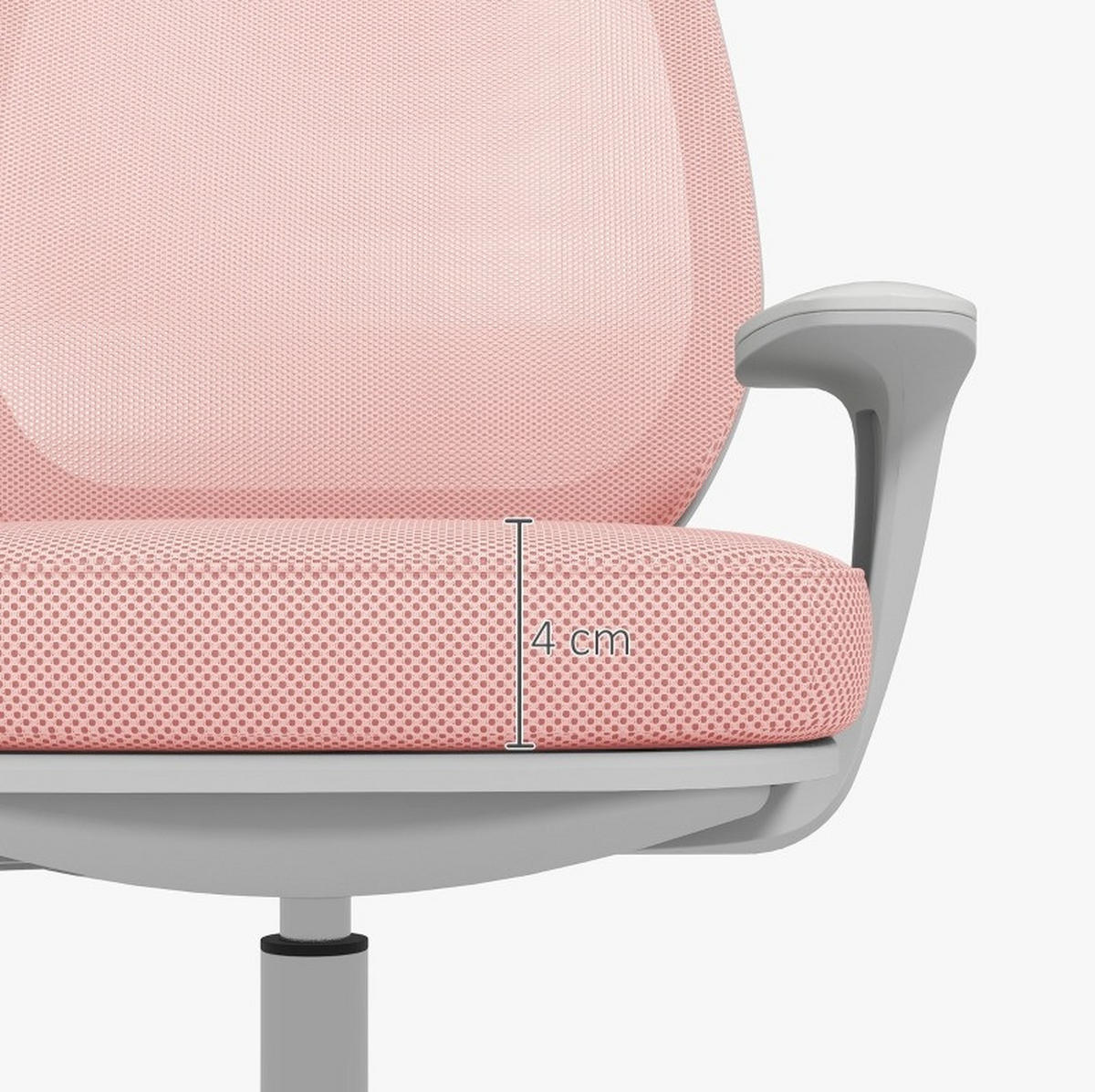 DREHSTUHL 55/48/82,5-94,5 cm rosa aus Polyester höhenverstellbar mit Drehfunktion - Pink, Kunststoff (48/94.5/55cm) - OKWISH