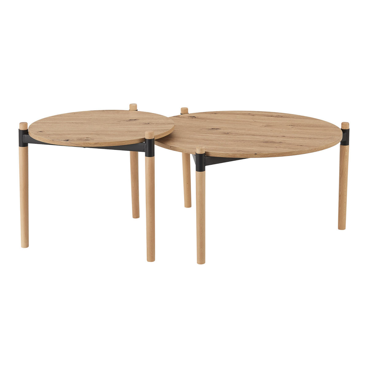 COUCHTISCH-SET 2-TLG. Kristinestad - Braun, Holzwerkstoff (70/70/42cm) - [en.casa]