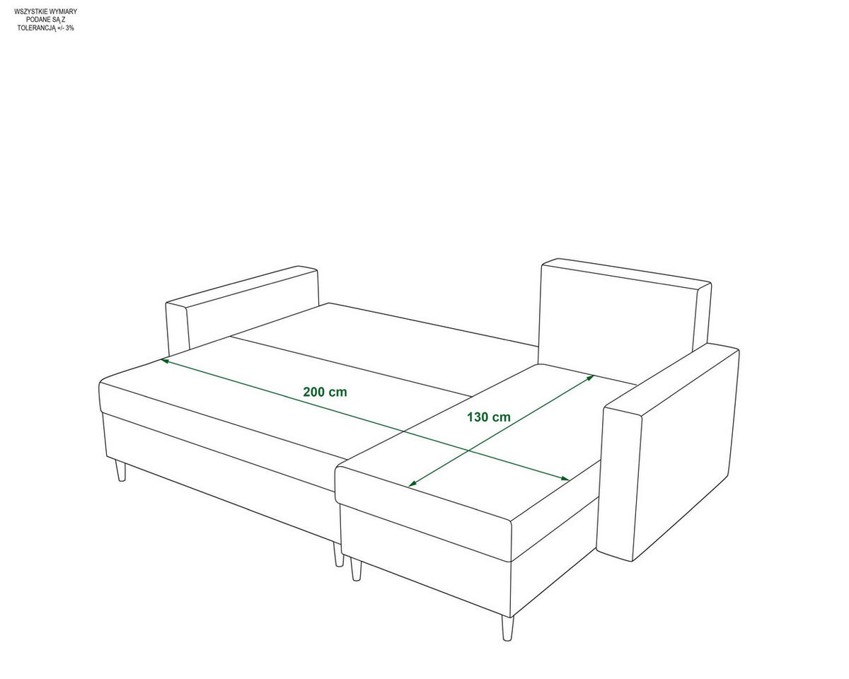 ECKSOFA SKANDI Cosmic 10 Links mit Schlaffunktion - Beige, Textil (230/145cm) - Bedante