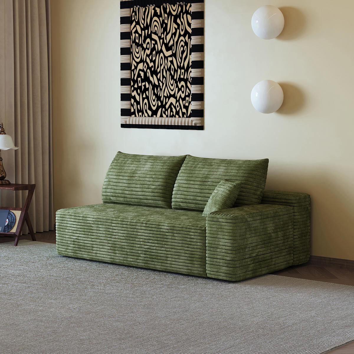 SOFAELEMENT DE-34721 rechte Chaiselongue Grün - Grün, Textil (95/83/175cm) - ComfortXL